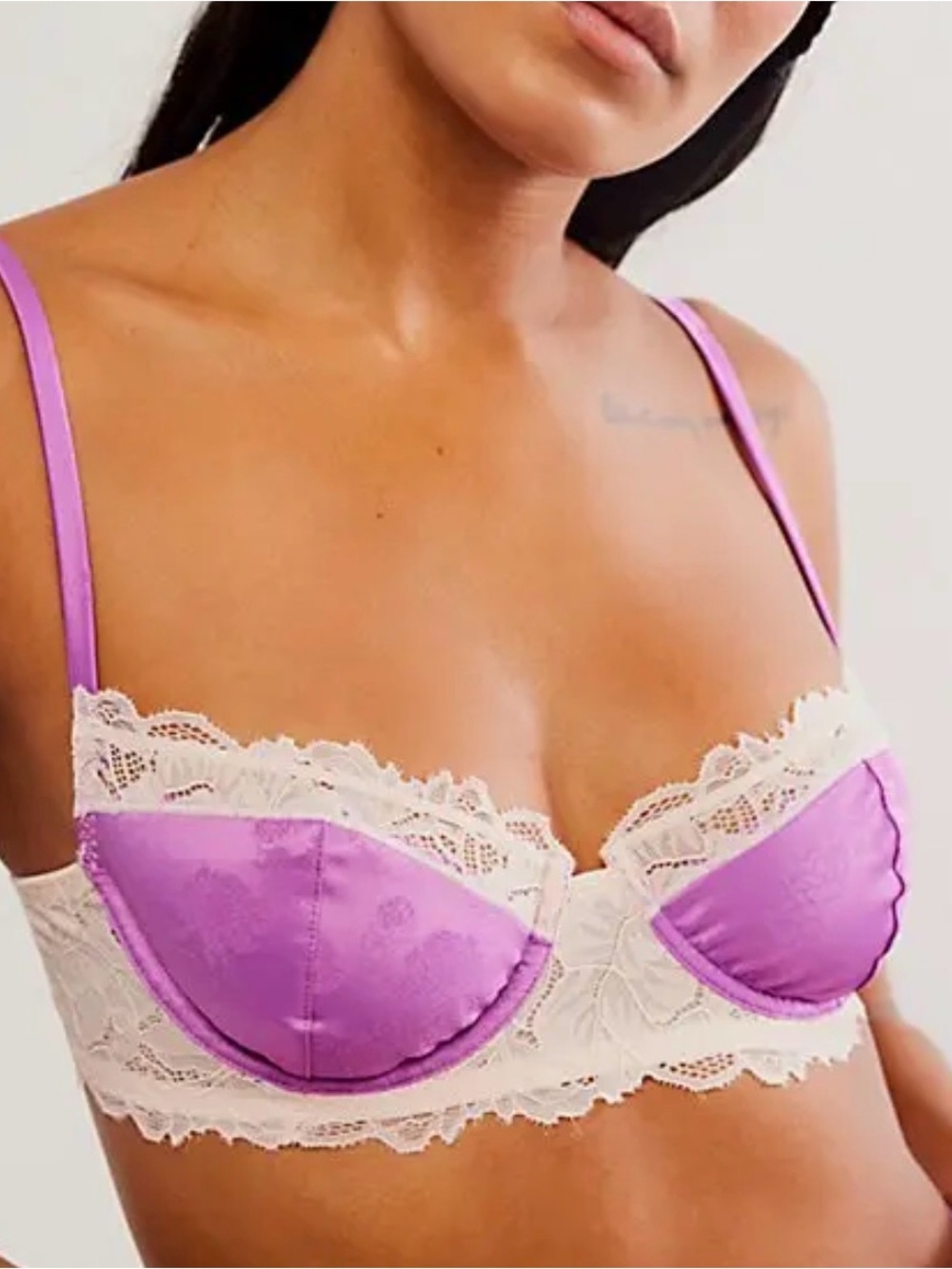 Intimately Free People Satin Lace Underwire Bra